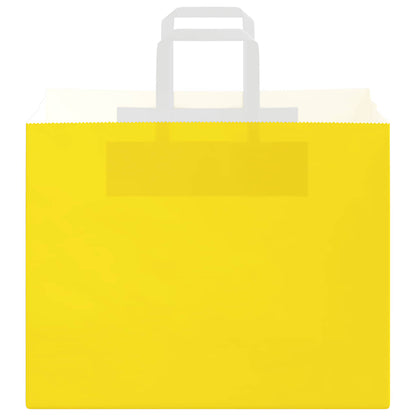 Paper Bags 250 pcs with Handles Yellow 32x22x24 cm