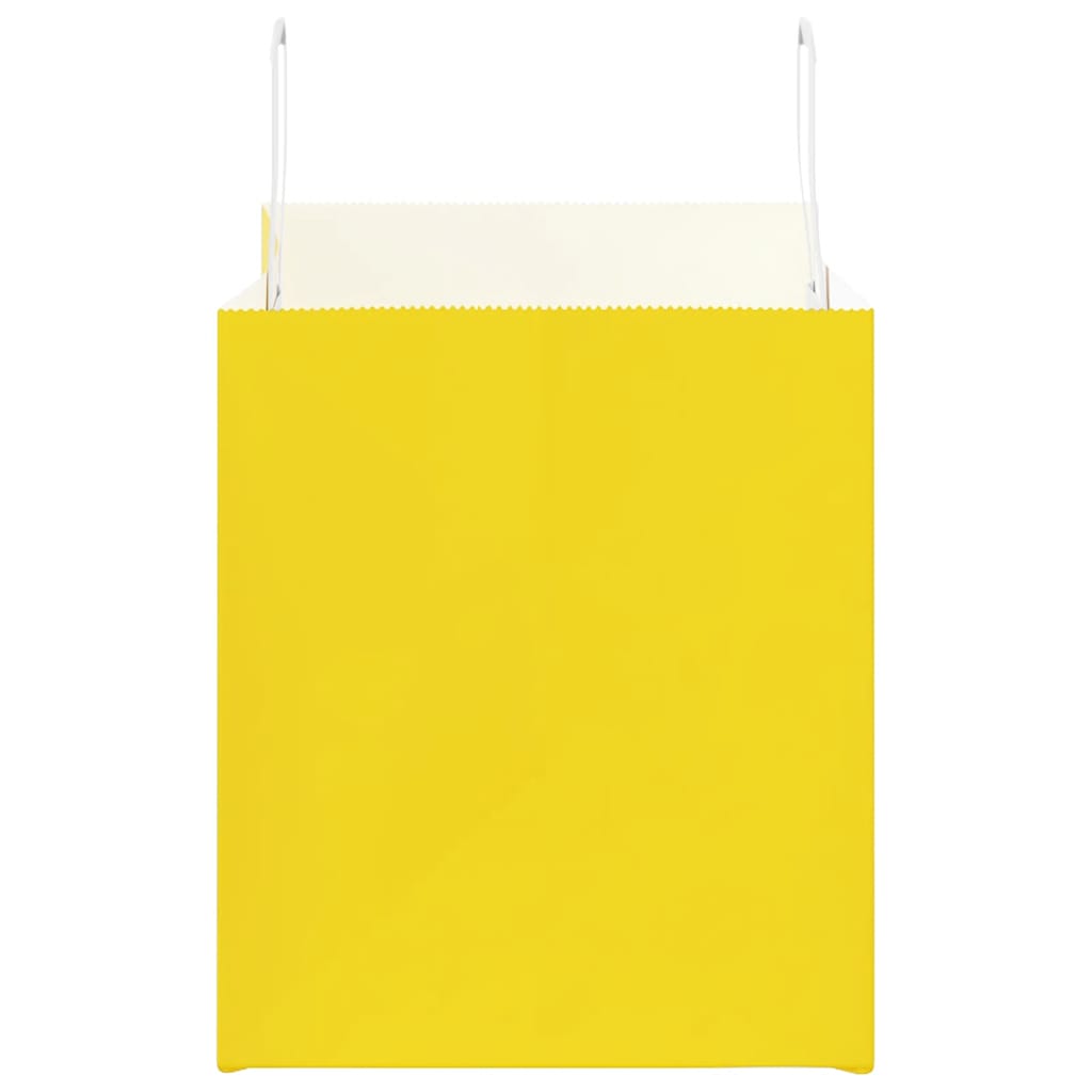Paper Bags 250 pcs with Handles Yellow 32x22x24 cm