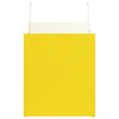 Paper Bags 250 pcs with Handles Yellow 32x22x24 cm