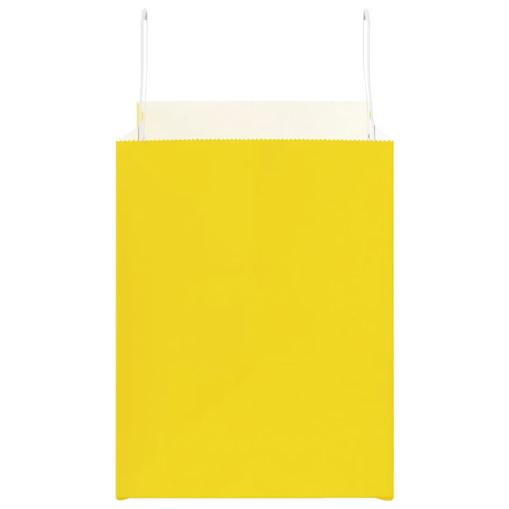 Paper Bags 250 pcs with Handles Yellow 32x22x28 cm