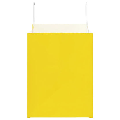 Paper Bags 250 pcs with Handles Yellow 32x22x28 cm