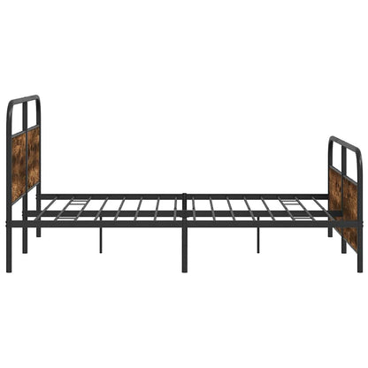Metal Bed Frame without Mattress Smoked Oak 180x200 cm Super King