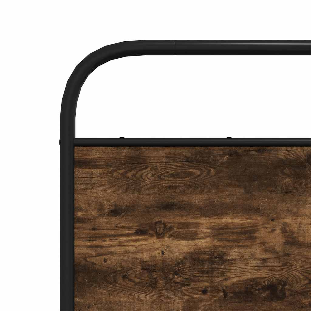 Metal Bed Frame without Mattress Smoked Oak 180x200 cm Super King