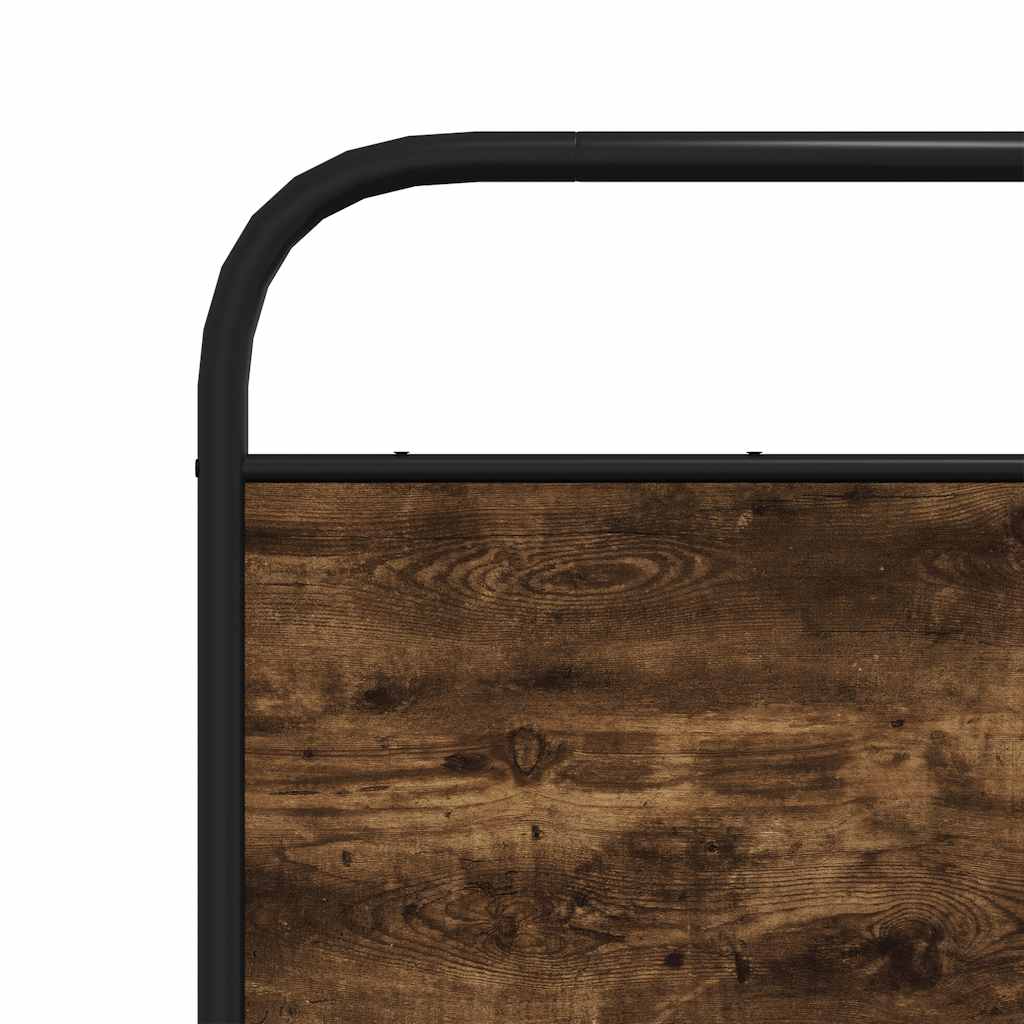 Metal Bed Frame without Mattress Smoked Oak 183x213 cm