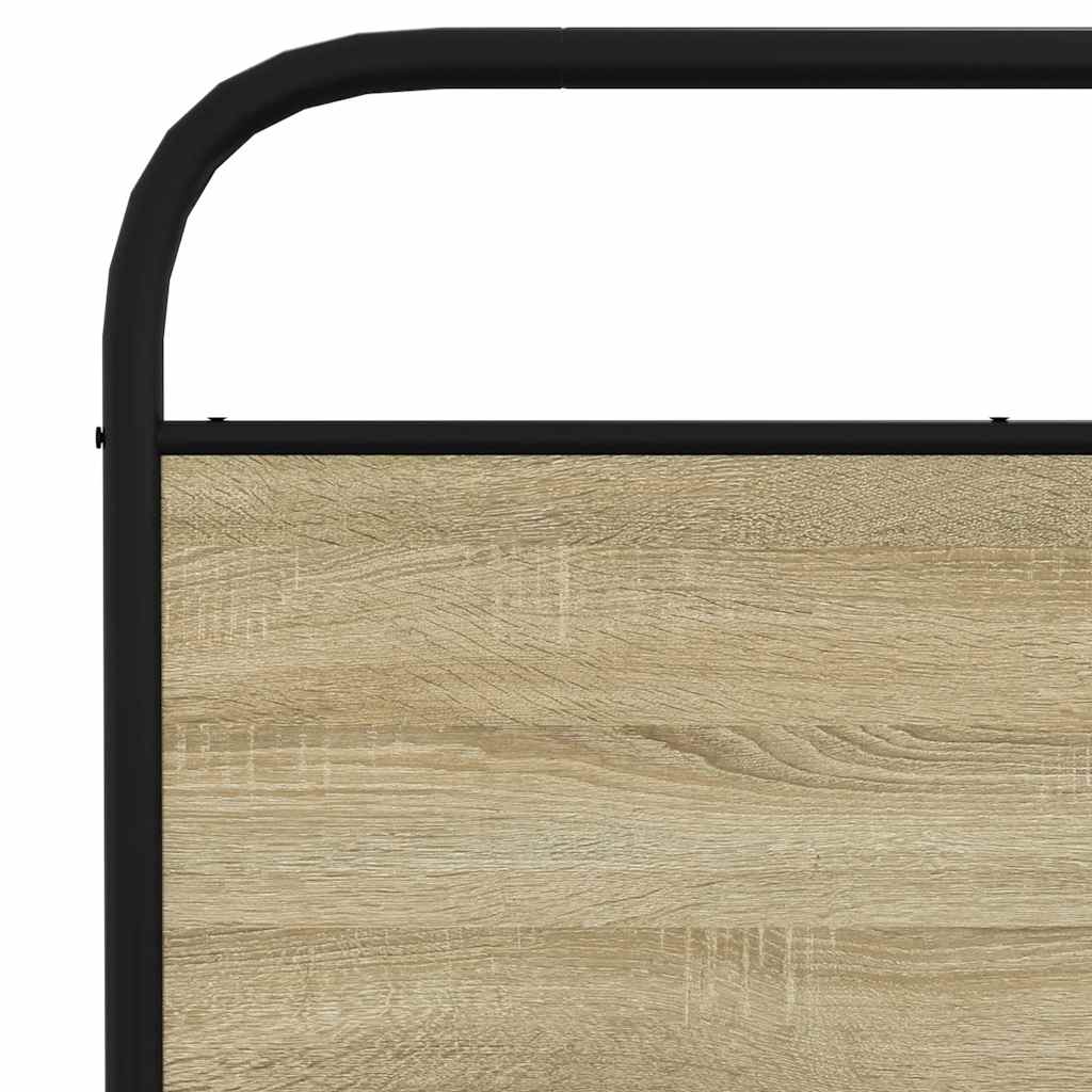 Metal Bed Frame without Mattress Sonoma Oak 180x200 cm Super King