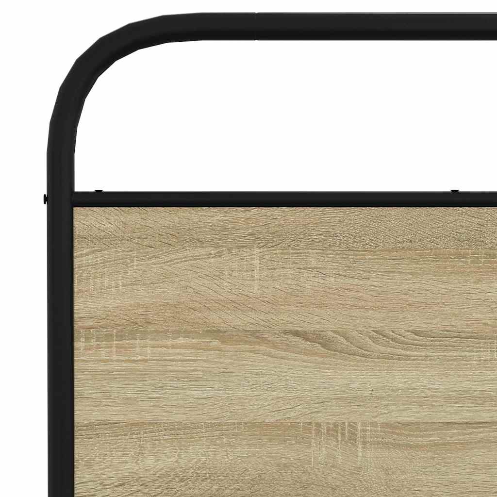 Metal Bed Frame without Mattress Sonoma Oak 200x200 cm