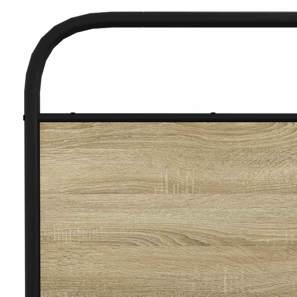 Metal Bed Frame without Mattress Sonoma Oak 150x200 cm King Size