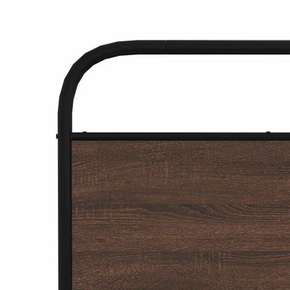 Metal Bed Frame without Mattress Brown Oak 200x200 cm