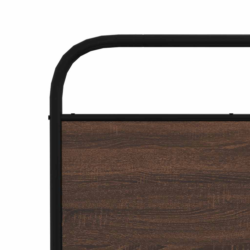 Metal Bed Frame without Mattress Brown Oak 200x200 cm