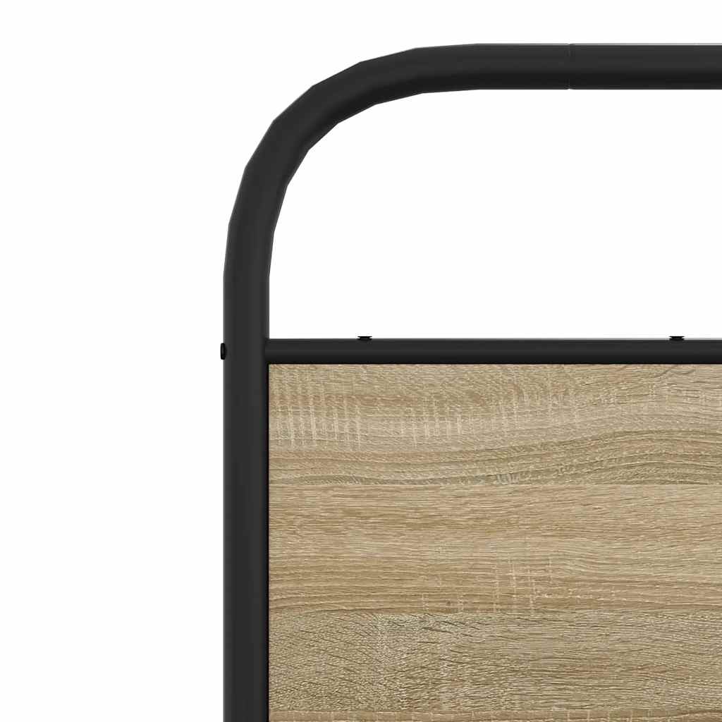 Metal Bed Frame without Mattress Smoked Oak 193x203 cm