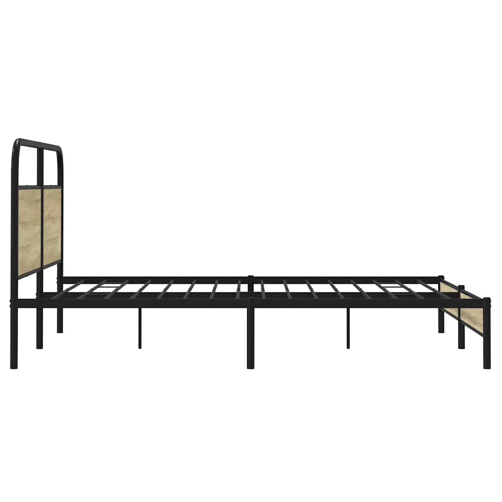 Metal Bed Frame without Mattress Sonoma Oak 200x200 cm