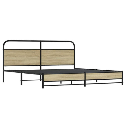 Metal Bed Frame without Mattress Sonoma Oak 200x200 cm