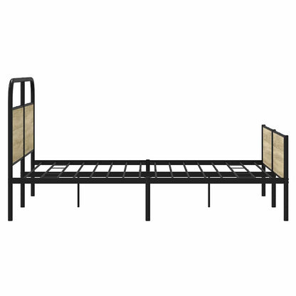 Metal Bed Frame without Mattress Sonoma Oak 160x200 cm