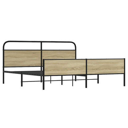 Metal Bed Frame without Mattress Sonoma Oak 183x213 cm