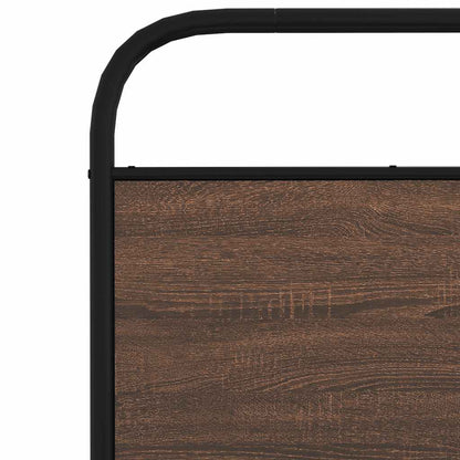 Metal Bed Frame without Mattress Brown Oak 183x213 cm