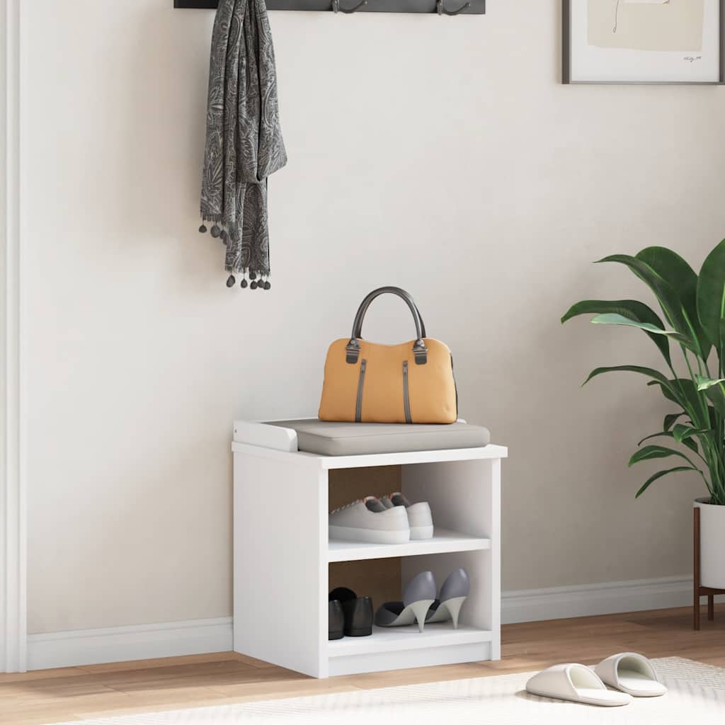 Hallway Bench "SANDNES" White 45x40x50 cm Solid Wood Pine