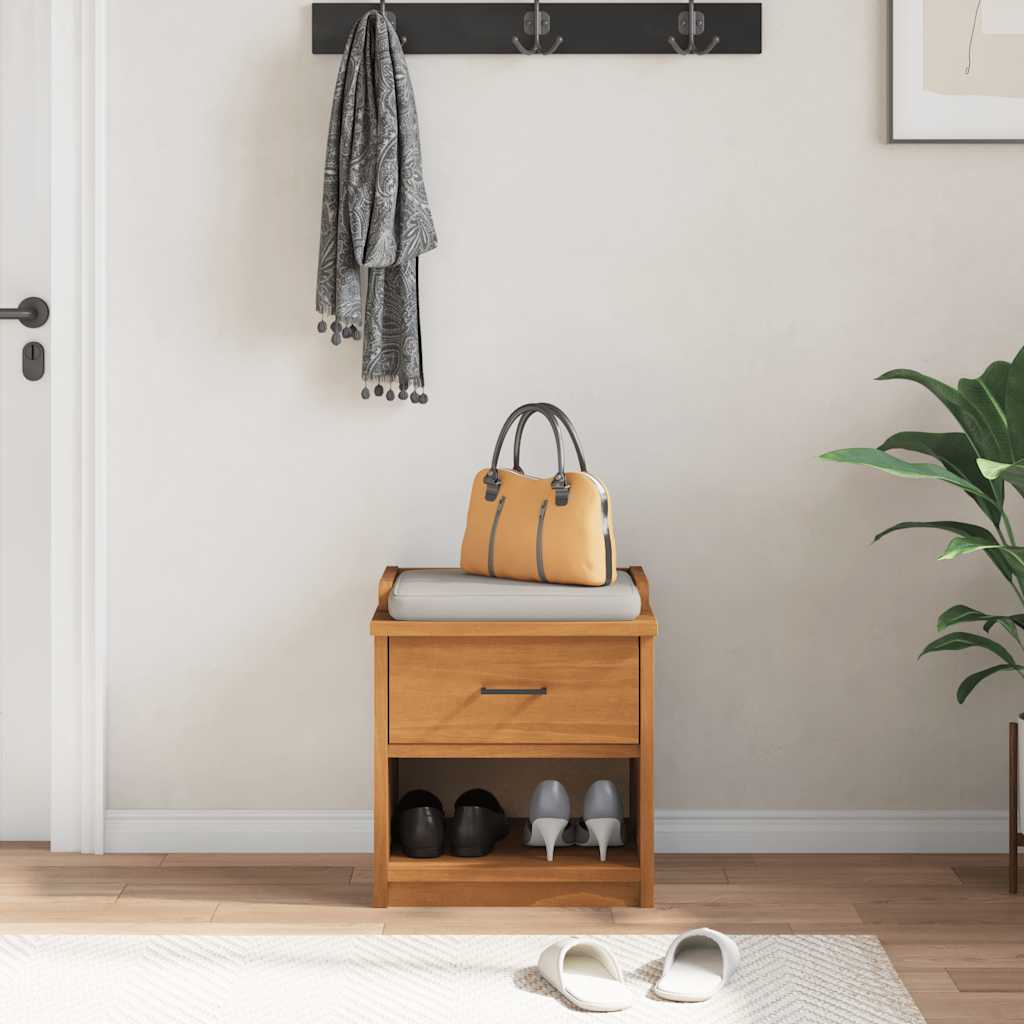 Hallway Bench SANDNES 45x40x50 cm Solid Wood Pine