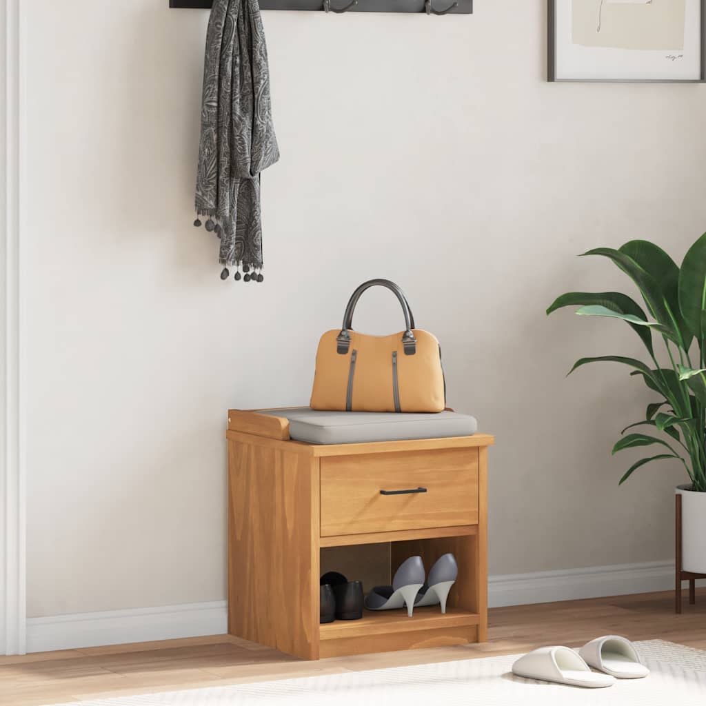 Hallway Bench SANDNES 45x40x50 cm Solid Wood Pine