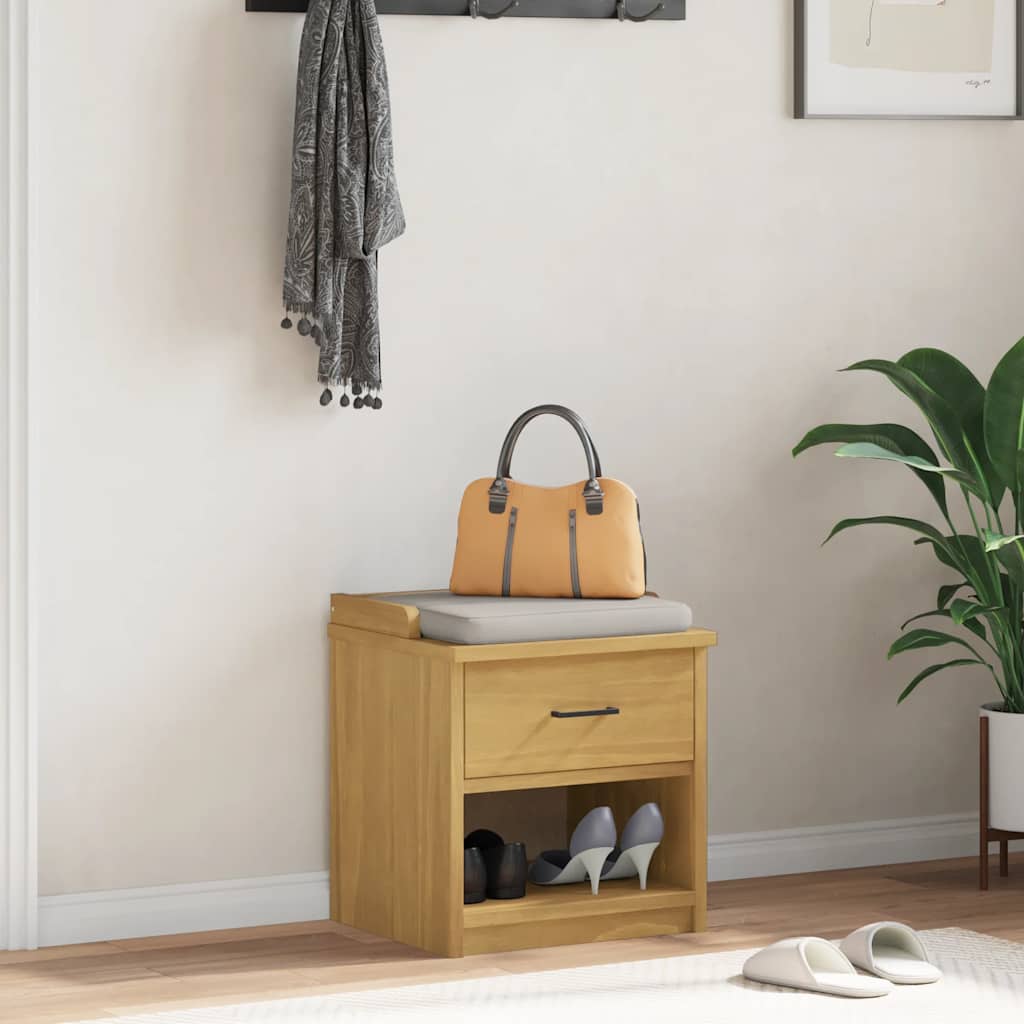 Hallway Bench SANDNES 45x40x50 cm Solid Wood Pine