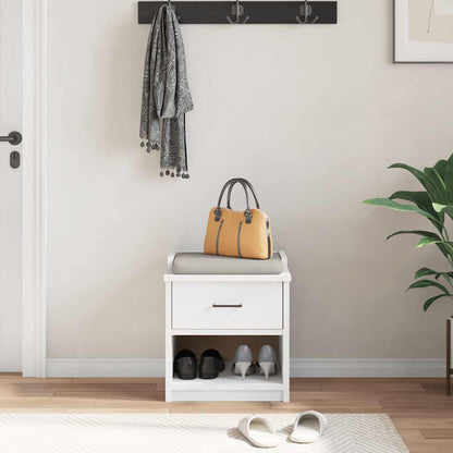 Hallway Bench SANDNES White 45x40x50 cm Solid Wood Pine