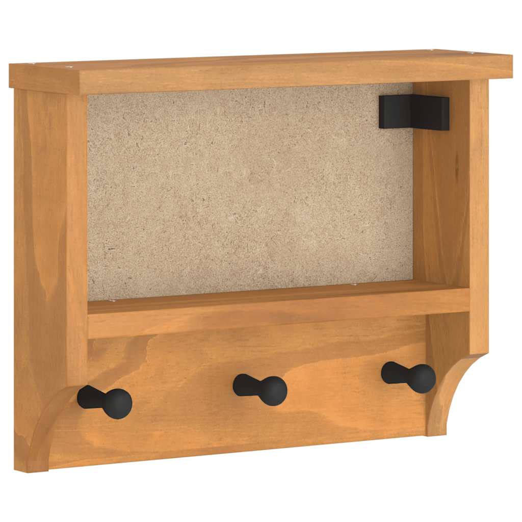 Wall-mounted Coat Rack SANDNES 45x12x35 cm Solid Wood Pine