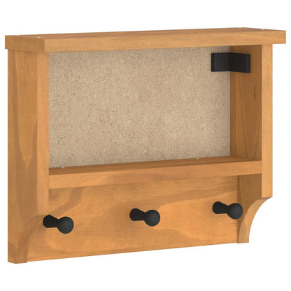 Wall-mounted Coat Rack SANDNES 45x12x35 cm Solid Wood Pine