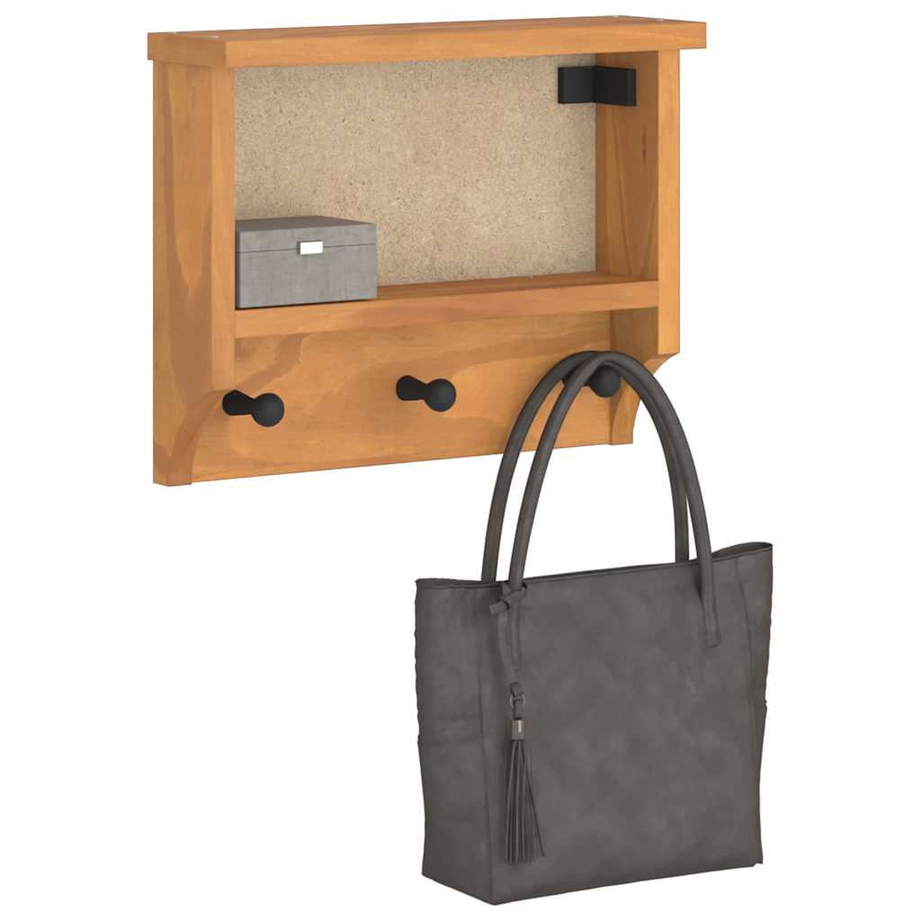 Wall-mounted Coat Rack SANDNES 45x12x35 cm Solid Wood Pine