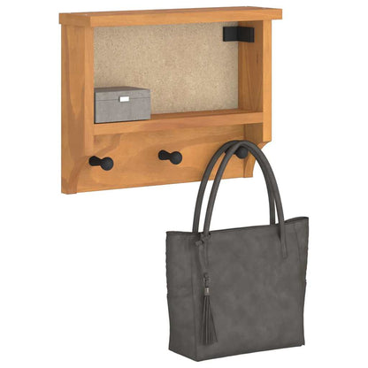 Wall-mounted Coat Rack SANDNES 45x12x35 cm Solid Wood Pine