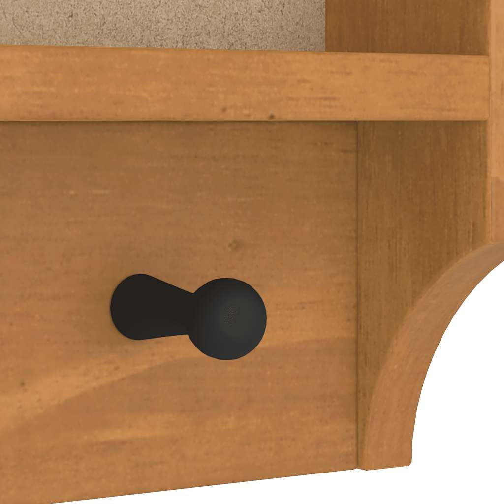 Wall-mounted Coat Rack SANDNES 45x12x35 cm Solid Wood Pine