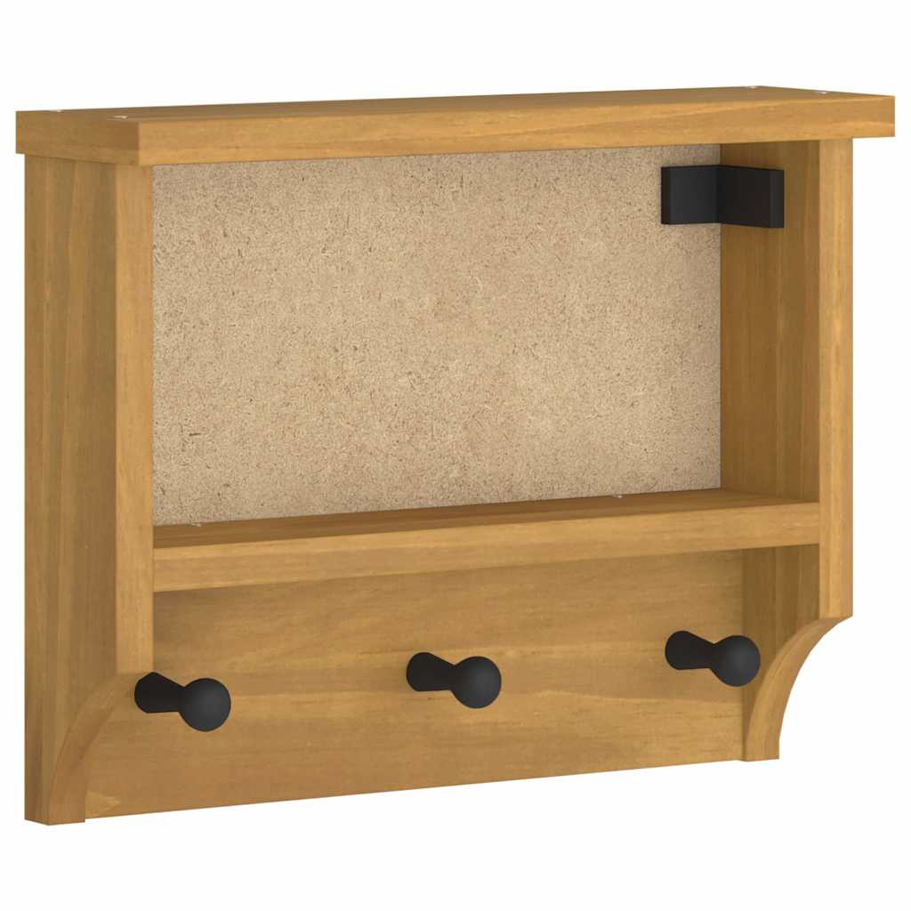 Wall-mounted Coat Rack SANDNES 45x12x35 cm Solid Wood Pine