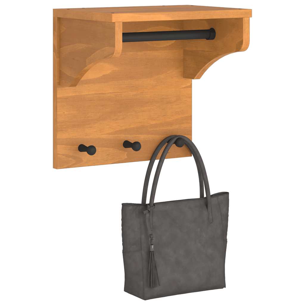 Wall-mounted Coat Rack SANDNES 43x30x42 cm Solid Wood Pine