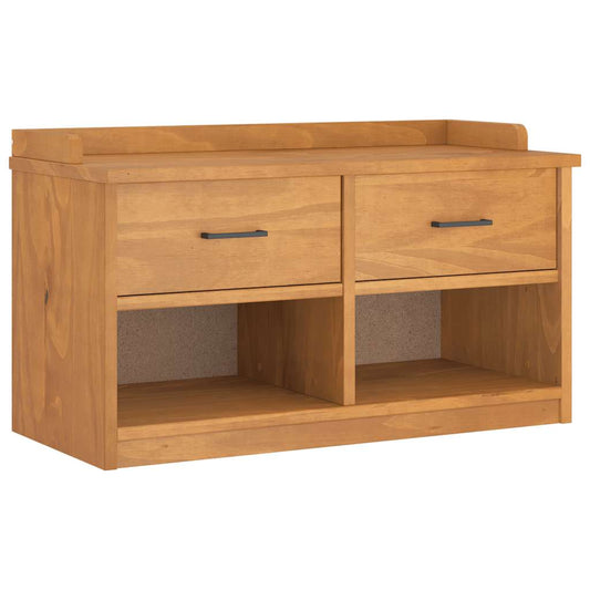 Hallway Bench SANDNES 87x40x50 cm Solid Wood Pine
