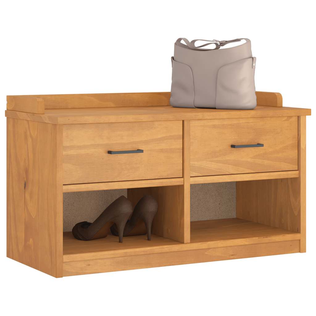 Hallway Bench SANDNES 87x40x50 cm Solid Wood Pine