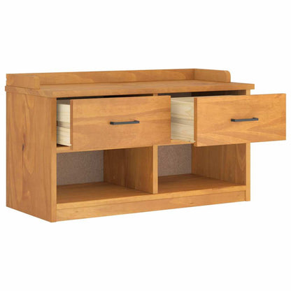 Hallway Bench SANDNES 87x40x50 cm Solid Wood Pine