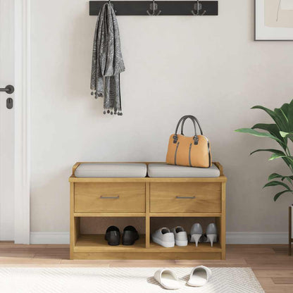 Hallway Bench SANDNES 87x40x50 cm Solid Wood Pine