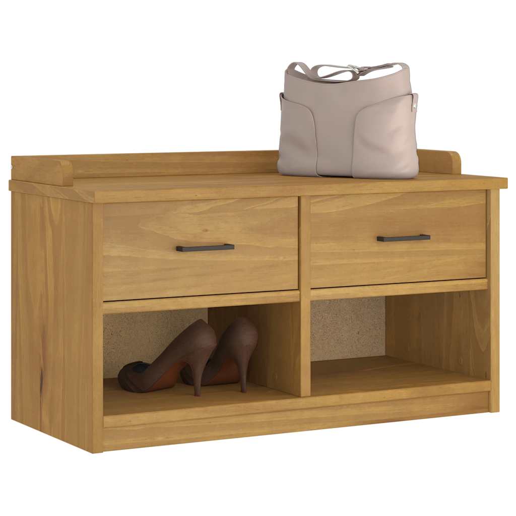 Hallway Bench SANDNES 87x40x50 cm Solid Wood Pine