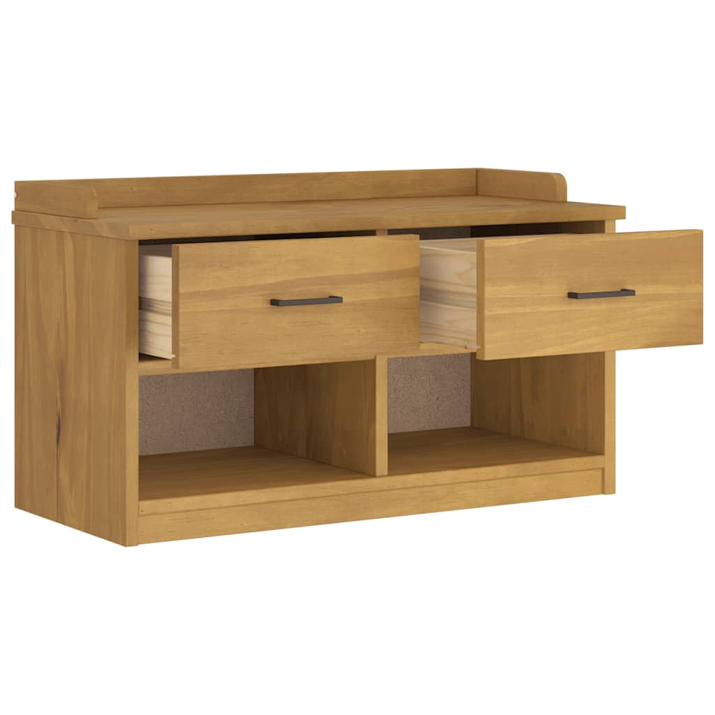 Hallway Bench SANDNES 87x40x50 cm Solid Wood Pine