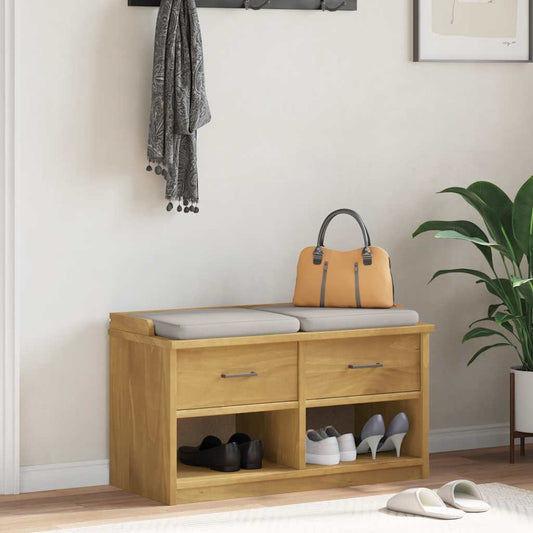 Hallway Bench SANDNES 87x40x50 cm Solid Wood Pine