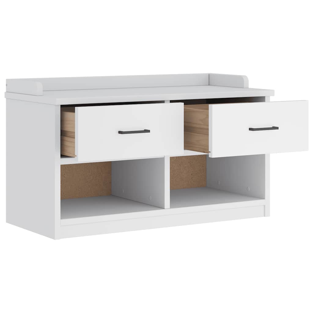 Hallway Bench "SANDNES" White 87x40x50 cm Solid Wood Pine