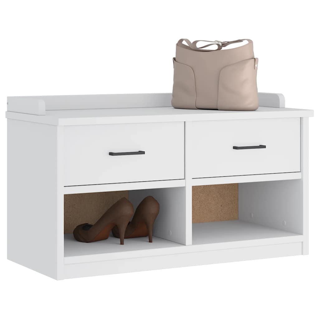 Hallway Bench "SANDNES" White 87x40x50 cm Solid Wood Pine