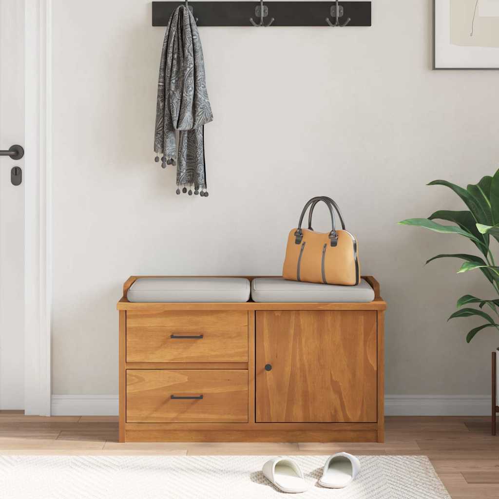 Hallway Bench SANDNES 87x40x50 cm Solid Wood Pine