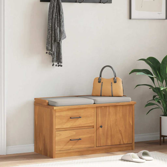 Hallway Bench SANDNES 87x40x50 cm Solid Wood Pine