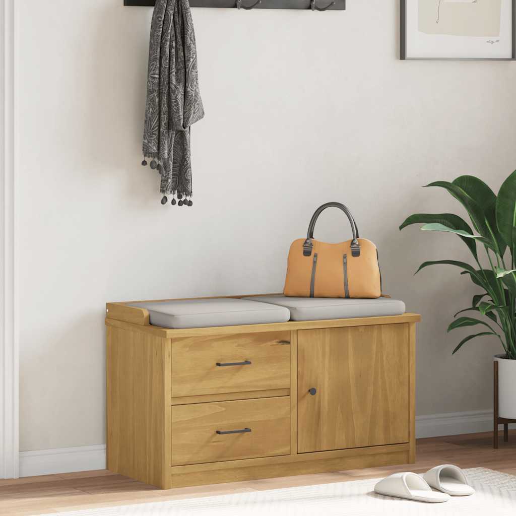 Hallway Bench SANDNES 87x40x50 cm Solid Wood Pine