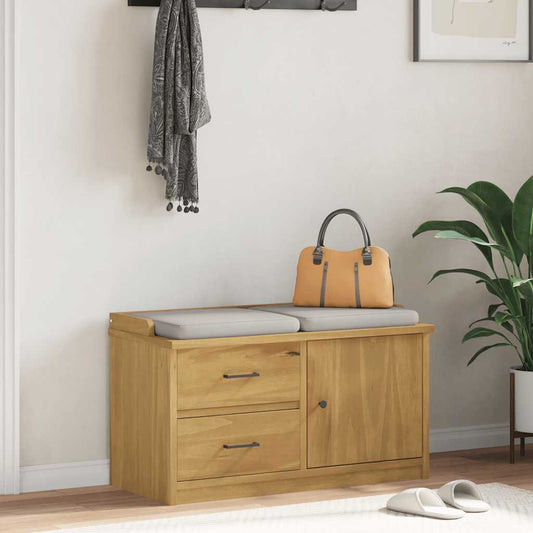 Hallway Bench SANDNES 87x40x50 cm Solid Wood Pine