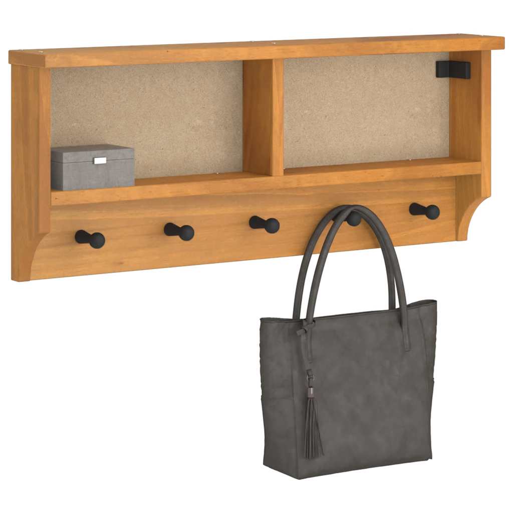 Wall-mounted Coat Rack SANDNES 87x12x35 cm Solid Wood Pine