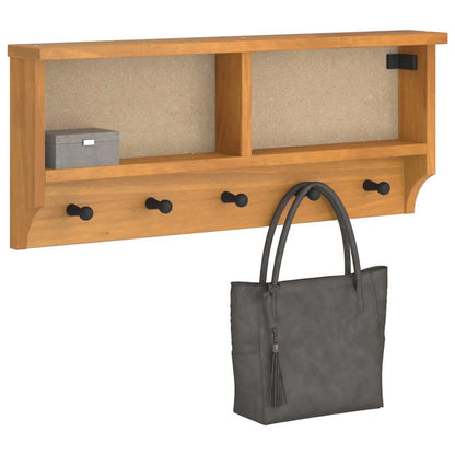 Wall-mounted Coat Rack SANDNES 87x12x35 cm Solid Wood Pine