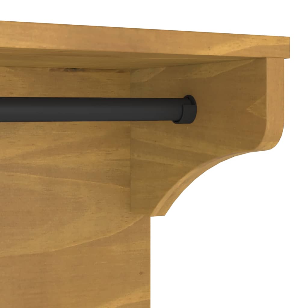 Wall-mounted Coat Rack SANDNES 87x30x42 cm Solid Wood Pine
