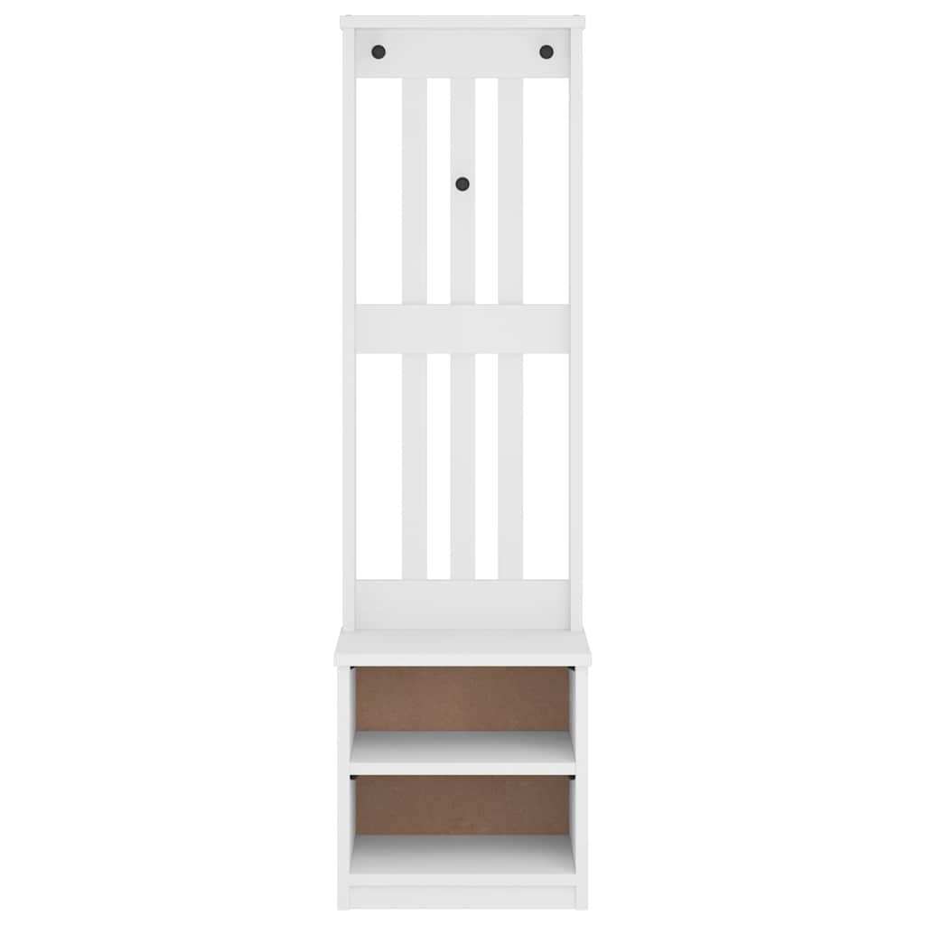 Hall Tree SANDNES White 45x40x159.5 cm Solid Wood Pine