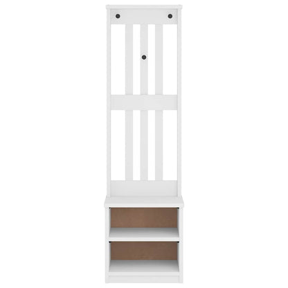 Hall Tree SANDNES White 45x40x159.5 cm Solid Wood Pine