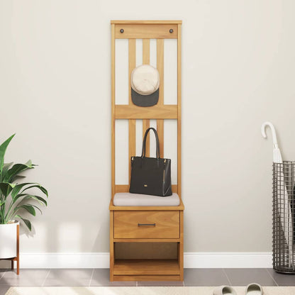 Hall Tree SANDNES 45x40x159.5 cm Solid Wood Pine